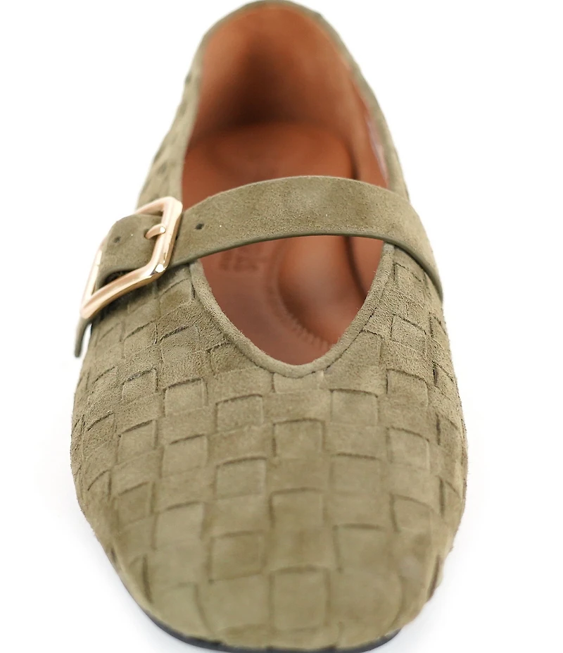 Gentle Souls Winifred Woven Suede Mary Jane Ballet Flats