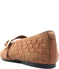 Gentle Souls Winifred Woven Suede Mary Jane Ballet Flats