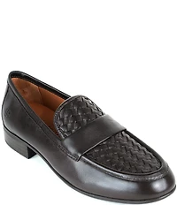 Gentle Souls Women's Crew Woven Detailed Leather Loafers