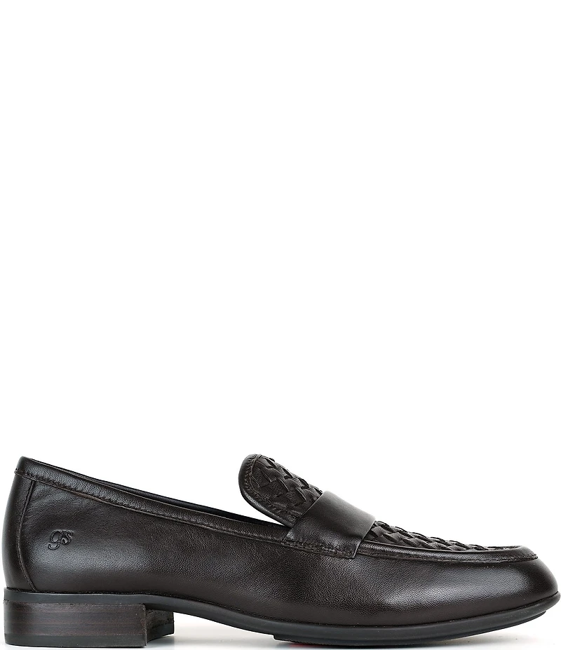 Gentle Souls Women's Crew Woven Detailed Leather Loafers