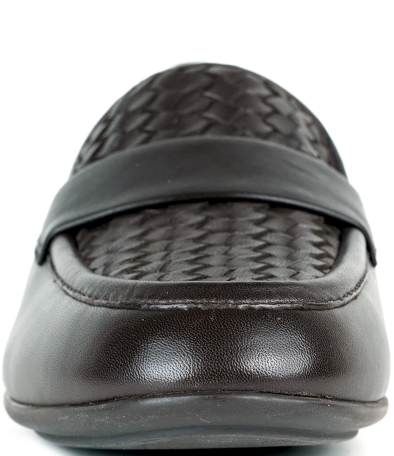 Gentle Souls Women's Crew Woven Detailed Leather Loafers