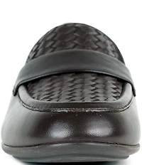 Gentle Souls Women's Crew Woven Detailed Leather Loafers