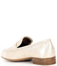 Gentle Souls Women's Crew Woven Detailed Leather Loafers