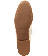 Gentle Souls Women's Crew Woven Detailed Leather Loafers