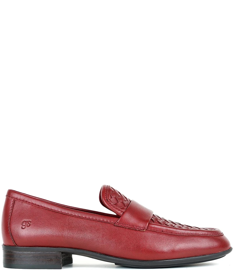 Gentle Souls Women's Crew Woven Detailed Leather Loafers