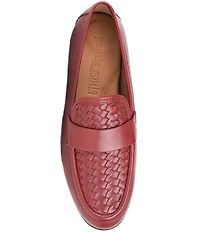 Gentle Souls Women's Crew Woven Detailed Leather Loafers