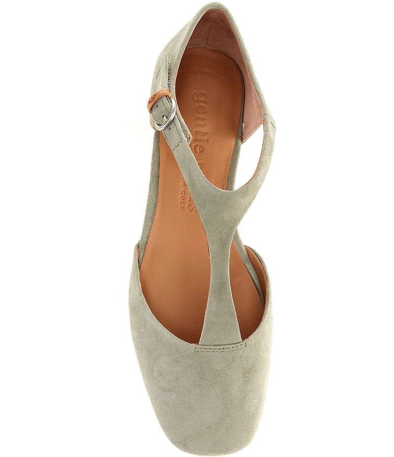 Gentle Souls Wyatt Suede T-Strap Flats