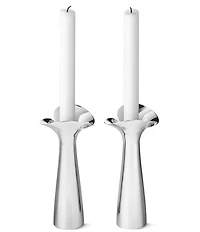 Georg Jensen Bloom Botanica Stainless Steel Sculptural Candle Holder, Set of 2