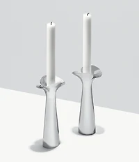 Georg Jensen Bloom Botanica Stainless Steel Sculptural Candle Holder, Set of 2