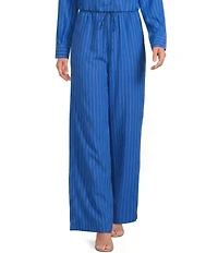 Gianna Bini Marina Striped High Rise Wide Leg Coordinating Boxer Pants