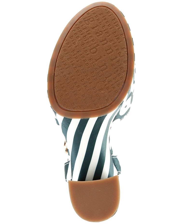 Gianni Bini Calvo Striped Satin Ornament Platform Dress Sandals