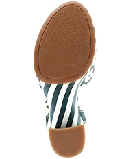 Gianni Bini Calvo Striped Satin Ornament Platform Dress Sandals
