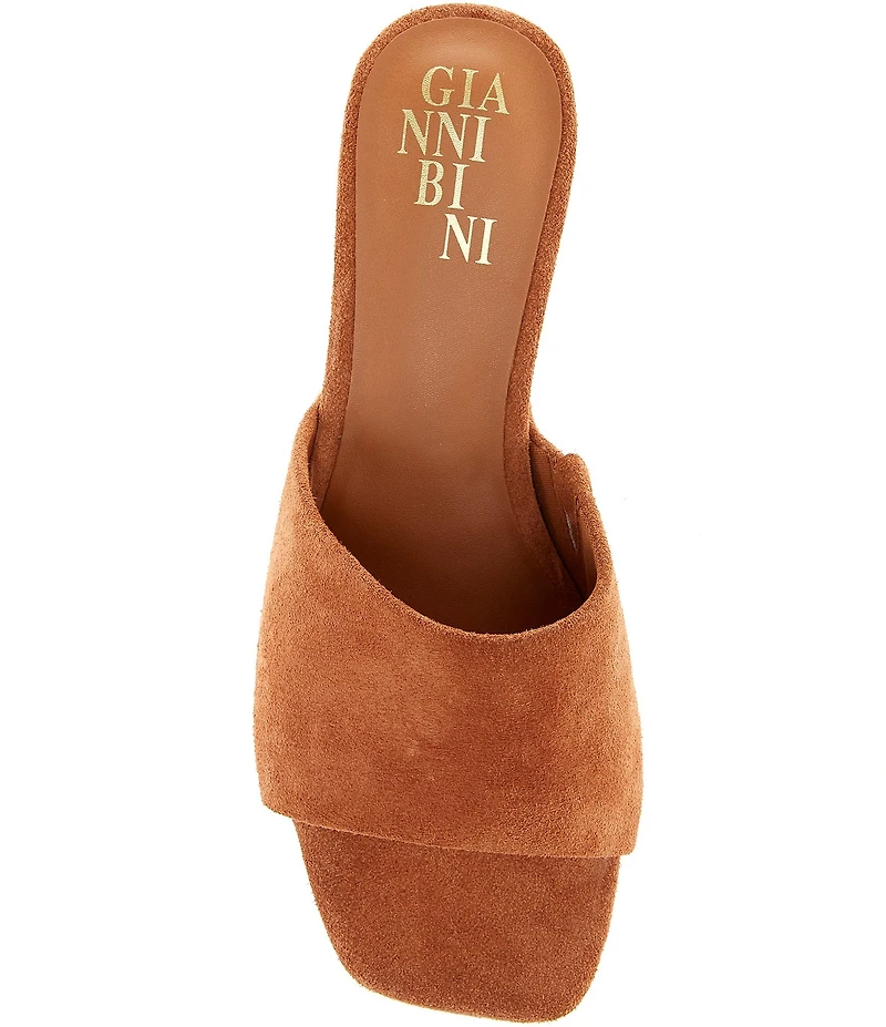Gianni Bini Abbott Studded Suede Square Toe Platform Slide Sandals