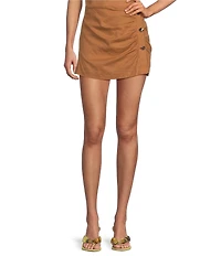 Gianni Bini Ada A-Line Coordinating Linen Mini Skirt