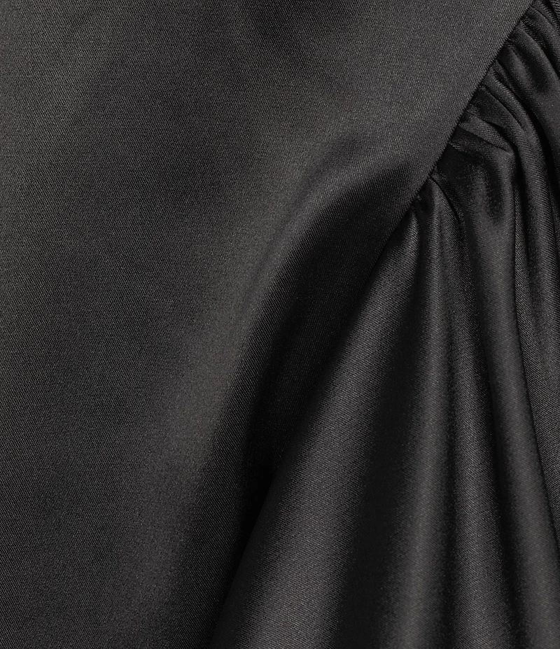 Gianni Bini Addison Satin Square Neck A-Line Drop Waist Mini Dress