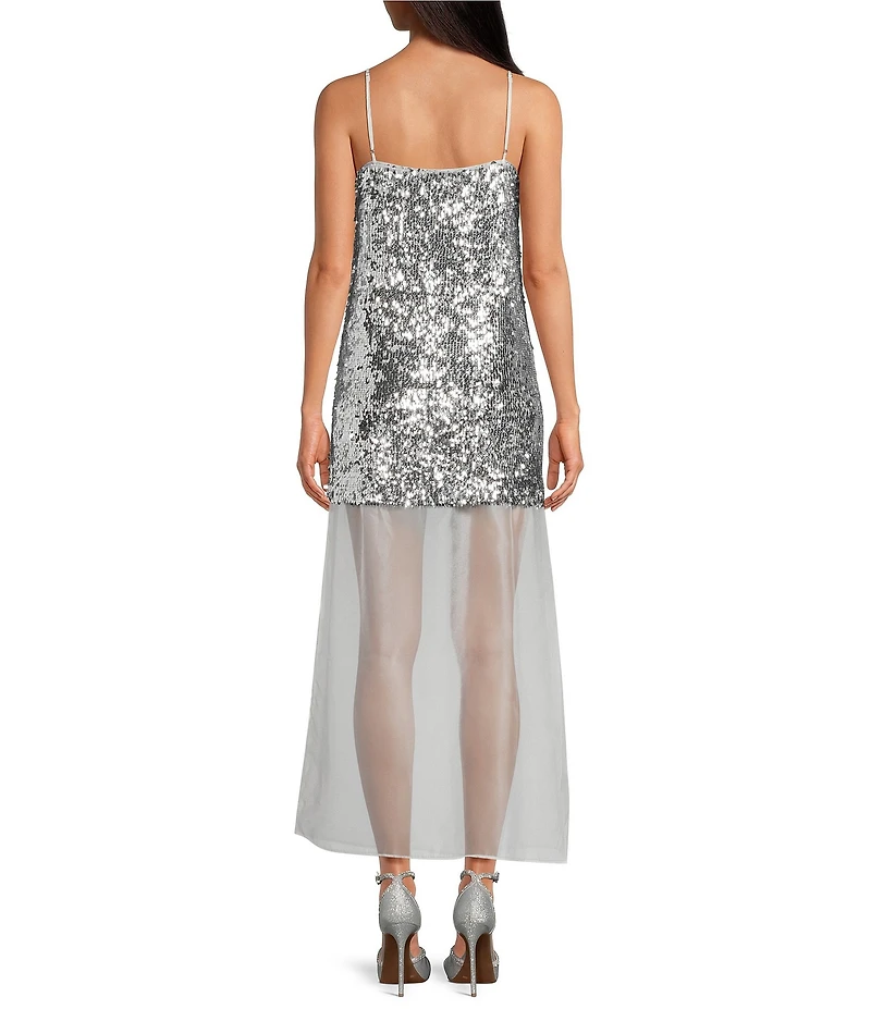 Gianni Bini Ainsley Sequin Scoop Neck Sleeveless Maxi Dress