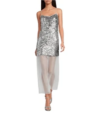 Gianni Bini Ainsley Sequin Scoop Neck Sleeveless Maxi Dress