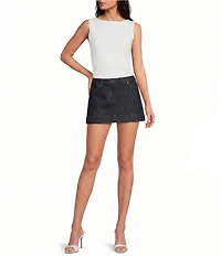 Gianni Bini AJ Denim A-Line Mini Skirt