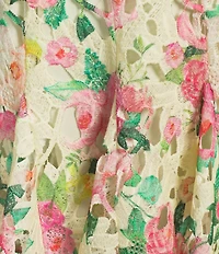 Gianni Bini Alice Floral Eyelet Square Neck A-Line Dress