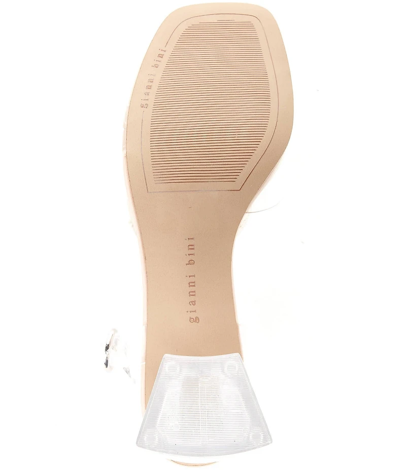 Gianni Bini Alivia Two Clear Vinyl Block Heel Sandals