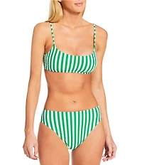Gianni Bini Almalfi Stripe High Waist Cheeky Swim Bottom