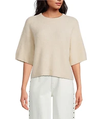 Gianni Bini Alpaca Blend Cocoon Crew Neckline Short Sleeve Sweater