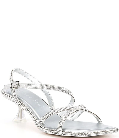 Gianni Bini Alyx Rhinestone Strappy Kitten Heel Dress Sandals