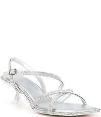 Gianni Bini Alyx Rhinestone Strappy Kitten Heel Dress Sandals