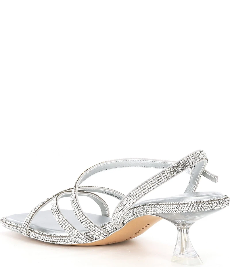 Gianni Bini Alyx Rhinestone Strappy Kitten Heel Dress Sandals