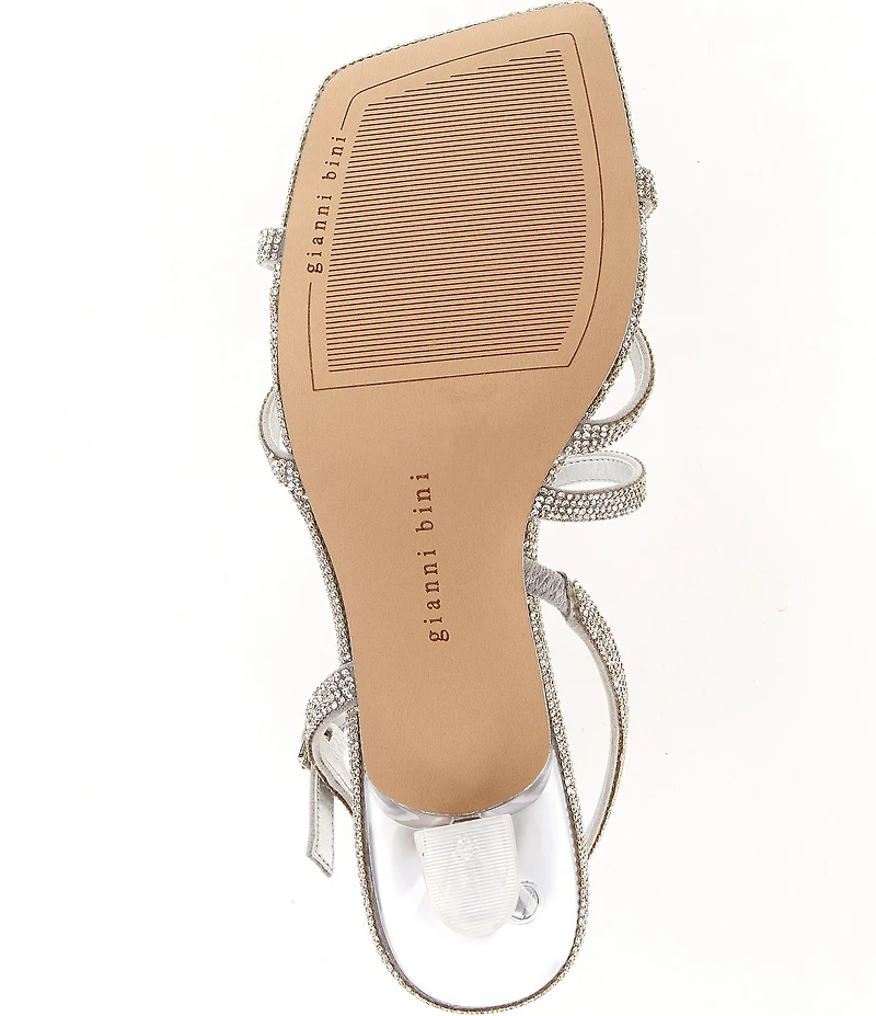Gianni Bini Alyx Rhinestone Strappy Kitten Heel Dress Sandals