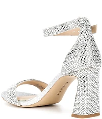 Gianni Bini Amandah Two Rhinestone Block Heel Dress Sandals