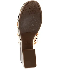Gianni Bini Amari Cow Print Haircalf Platform Mules