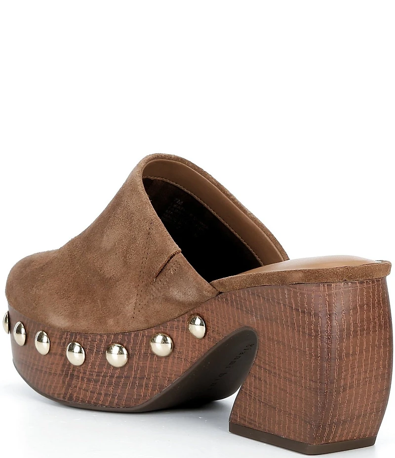 Gianni Bini Amari Studded Suede Platform Mules
