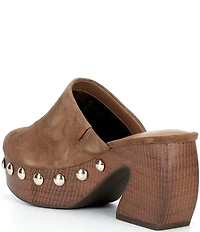 Gianni Bini Amari Studded Suede Platform Mules