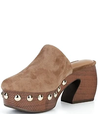 Gianni Bini Amari Studded Suede Platform Mules