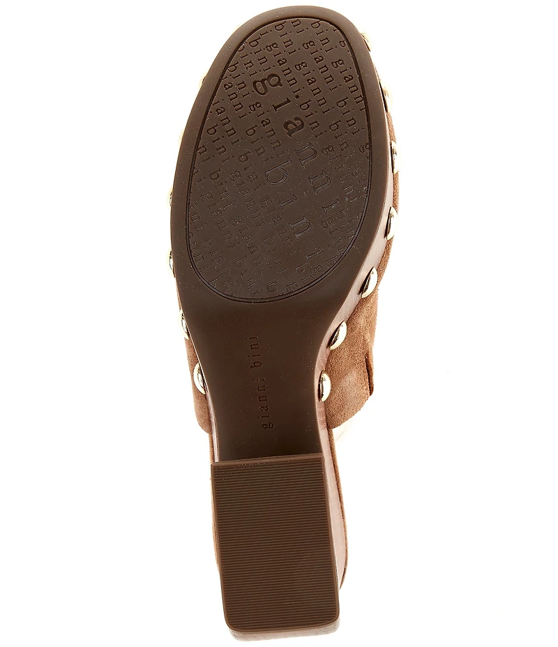Gianni Bini Amari Studded Suede Platform Mules