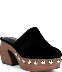 Gianni Bini Amari Studded Suede Platform Mules