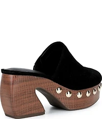 Gianni Bini Amari Studded Suede Platform Mules