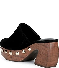 Gianni Bini Amari Studded Suede Platform Mules