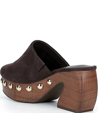Gianni Bini Amari Studded Suede Platform Mules