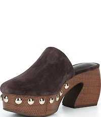 Gianni Bini Amari Studded Suede Platform Mules