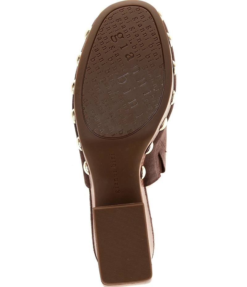 Gianni Bini Amari Studded Suede Platform Mules
