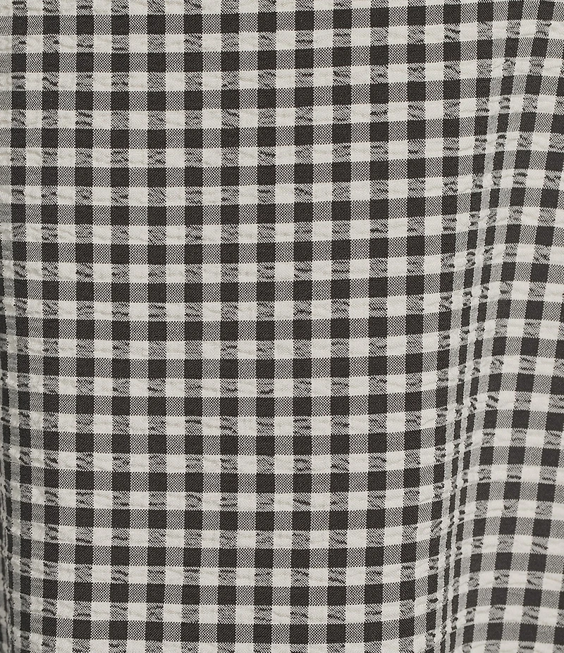Gianni Bini Amelia Gingham Square Neck Sleeveless Tie Back Midi A-Line Dress