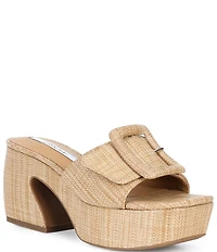 Gianni Bini Anders Mismatched Buckle Platform Slide Sandals