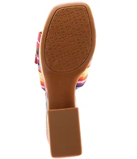 Gianni Bini Anders Two Mismatched Beaded Buckle Platform Slide Sandals