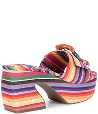Gianni Bini Anders Two Mismatched Beaded Buckle Platform Slide Sandals
