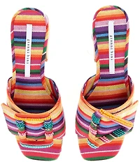 Gianni Bini Anders Two Mismatched Beaded Buckle Platform Slide Sandals