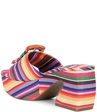 Gianni Bini Anders Two Mismatched Beaded Buckle Platform Slide Sandals