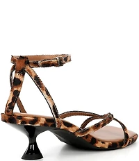 Gianni Bini Andi Leopard Haircalf Strappy Kitten Heel Sandals