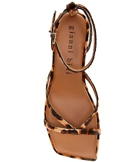 Gianni Bini Andi Leopard Haircalf Strappy Kitten Heel Sandals